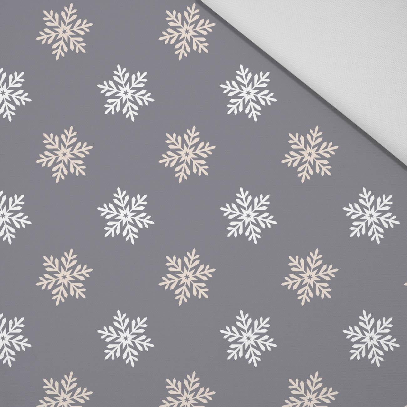 SCHNEEFLÖCKCHEN M. 5 (WINTERZEIT) / grau - HOME DECOR PREMIUM Webware