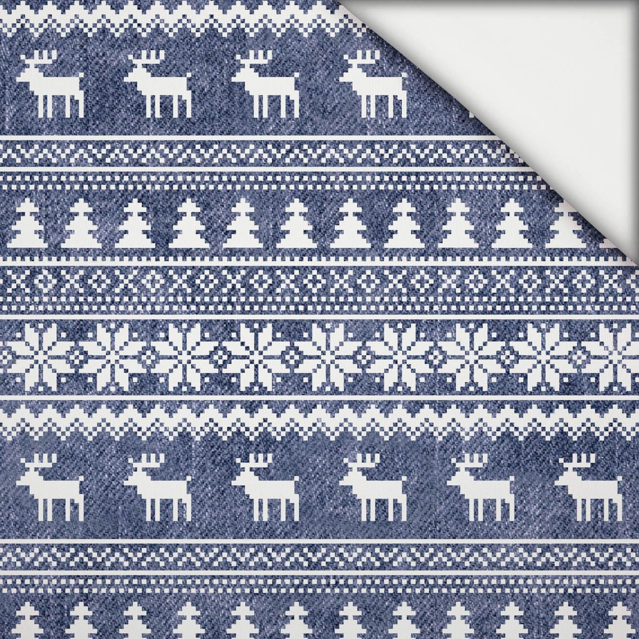 RENTIERE MST. 2 / ACID WASH DUNKELBLAU - leichte Maschenware angeraut