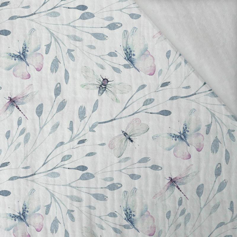 SCHMETTERLINGE MIX M. 3 (AQUARELL-SCHMETTERLINGE) - Baumwoll Musselin