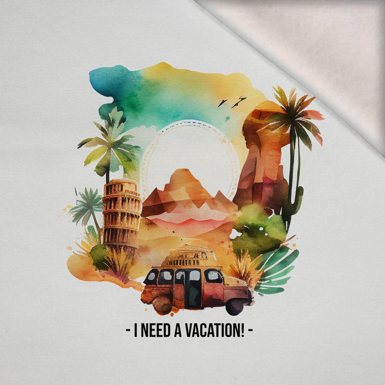 I NEED A VACATION - Paneel (60cm x 50cm) Wintersweat angeraut mit Elastan ITY I NEED A VACATION - Paneel (60cm x 50cm) Wintersweat angeraut mit Elastan ITY