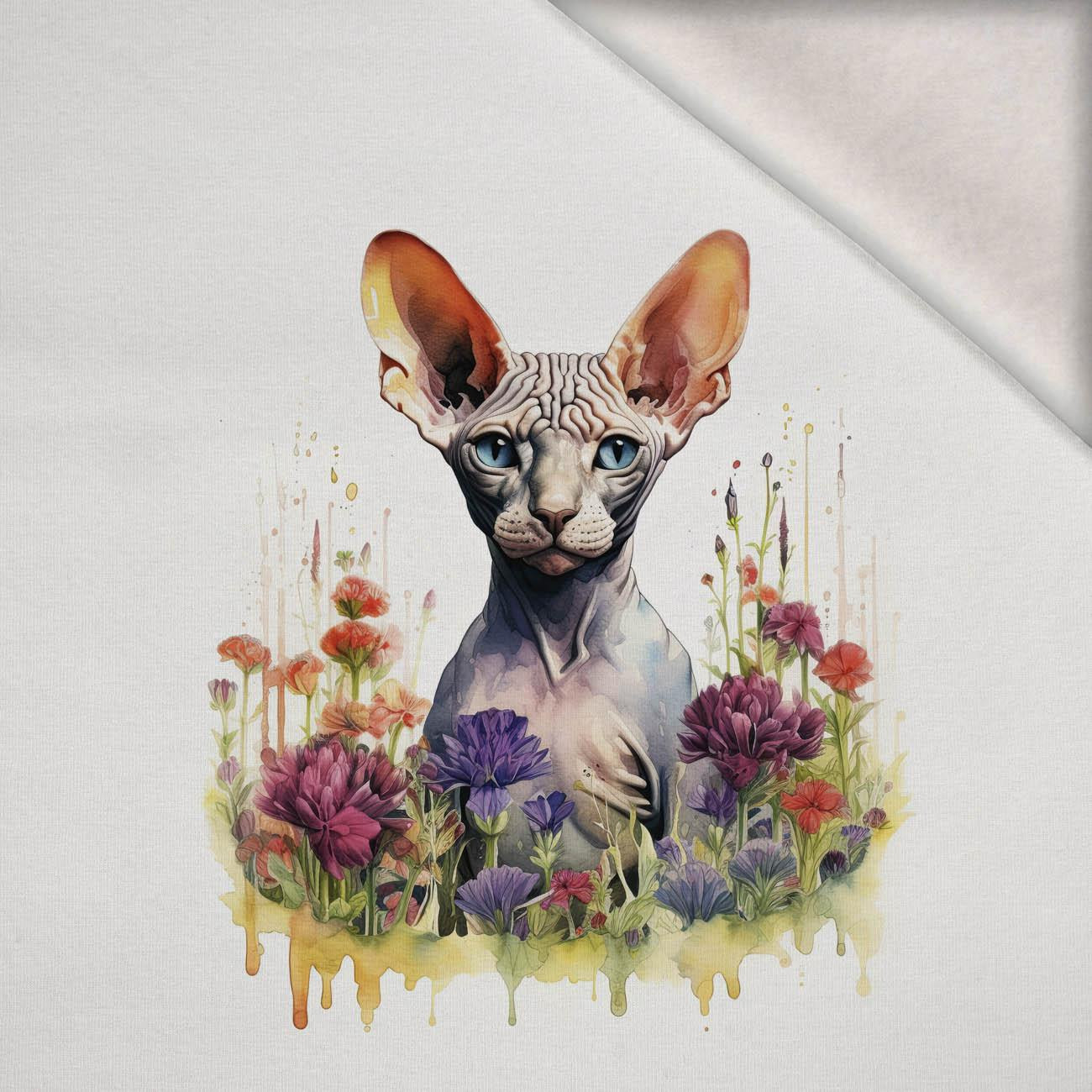 WATERCOLOR SPHINX - Paneel (60cm x 50cm) Wintersweat angeraut mit Elastan ITY WATERCOLOR SPHINX - Paneel (60cm x 50cm) Wintersweat angeraut mit Elastan ITY