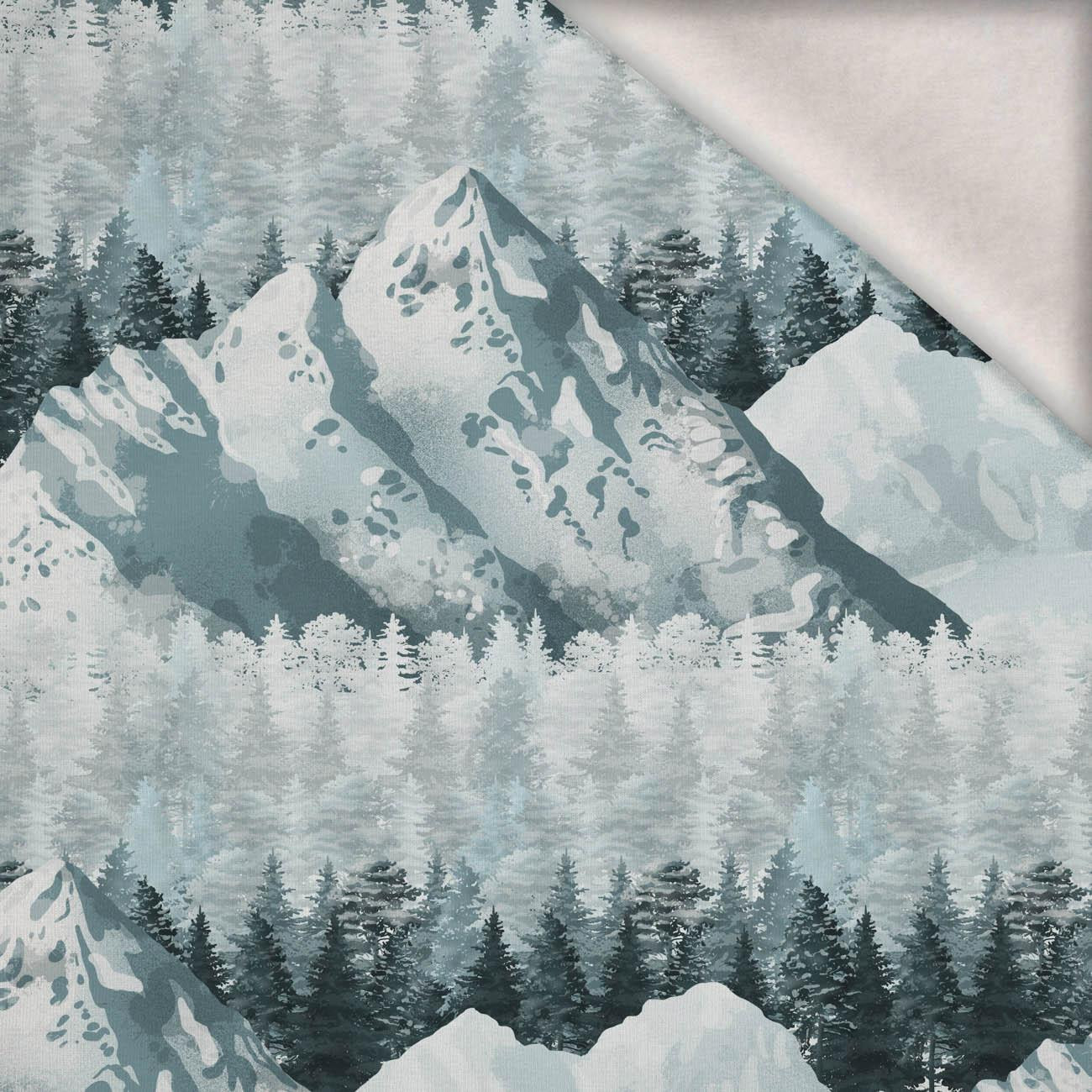 SCHNEEBEDECKTE GIPFEL (WINTER IM GEBIRGE) / groß - Wintersweat angeraut mit Elastan ITY SCHNEEBEDECKTE GIPFEL (WINTER IM GEBIRGE) / groß - Wintersweat angeraut mit Elastan ITY