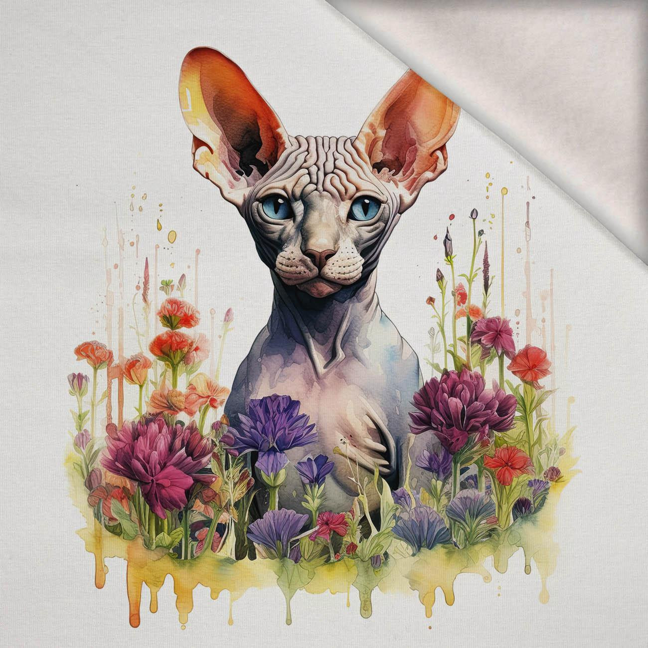 WATERCOLOR SPHINX - Paneel (75cm x 80cm) Wintersweat angeraut mit Elastan ITY WATERCOLOR SPHINX - Paneel (75cm x 80cm) Wintersweat angeraut mit Elastan ITY