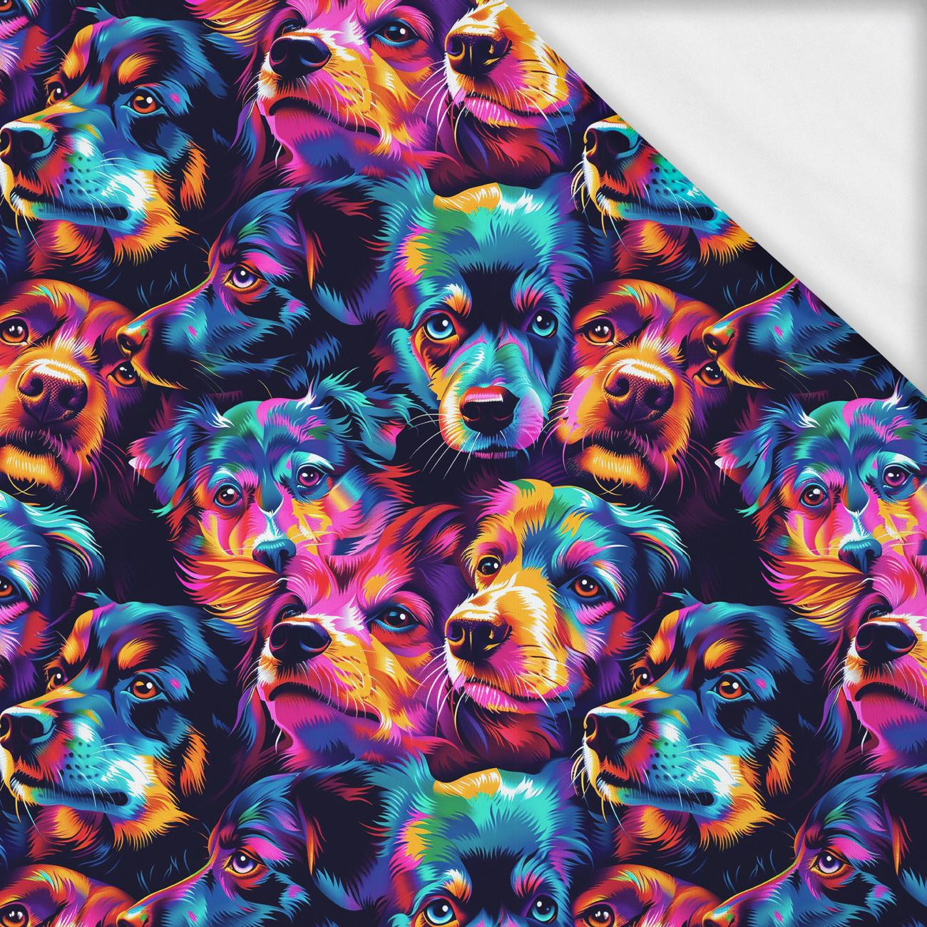 COLORFUL DOGS- Single Jersey mit Elastan ITY