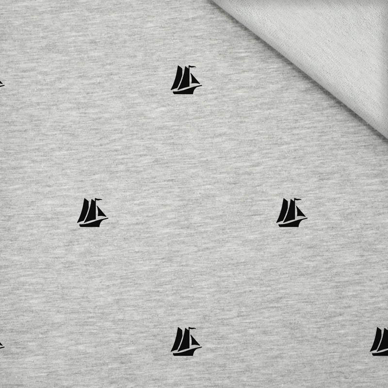 SEGELSCHIFFE (MINIMAL) / M-01 melange hellgrau - Sommersweat SP250