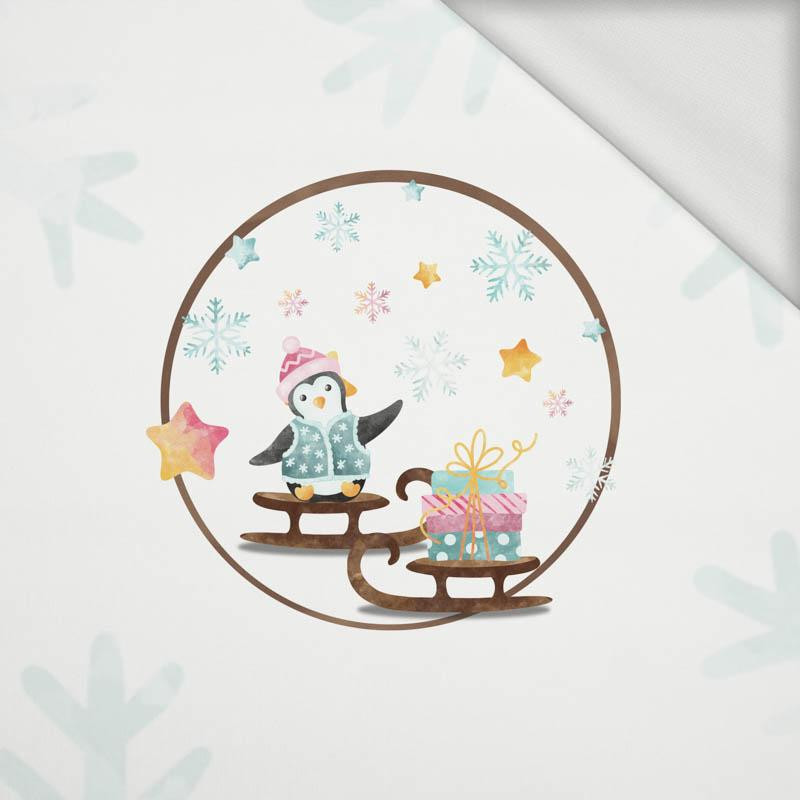 PINGUIN MIT GESCHENK / Schlitten (WEIHNACHTSPINGUINE) - panoramisches Paneel  Sommersweat 