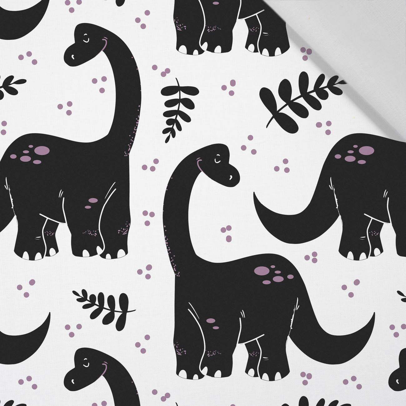 SCHWARZER DINOSAURIER / PFLANZEN - Baumwoll Webware