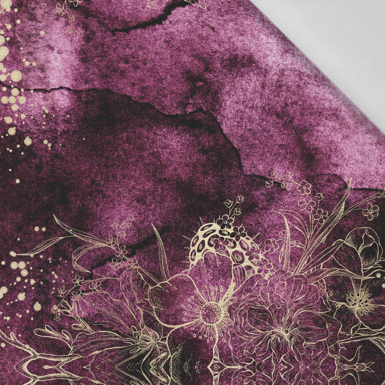 BLUMEN / goldener Umriss Ms. 1 / AQUARELL MARMOR - Baumwoll Webware