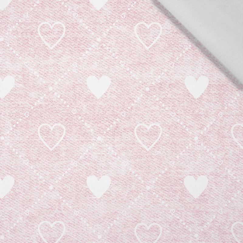 HERZEN UND RAUTEN / vintage look jeans (blass rosa) - Baumwoll Webware