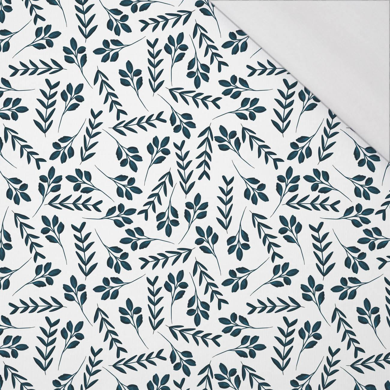 BLÄTTERCHEN M. 2 / weiß - bio single jerset mit Elastan Sommersweat