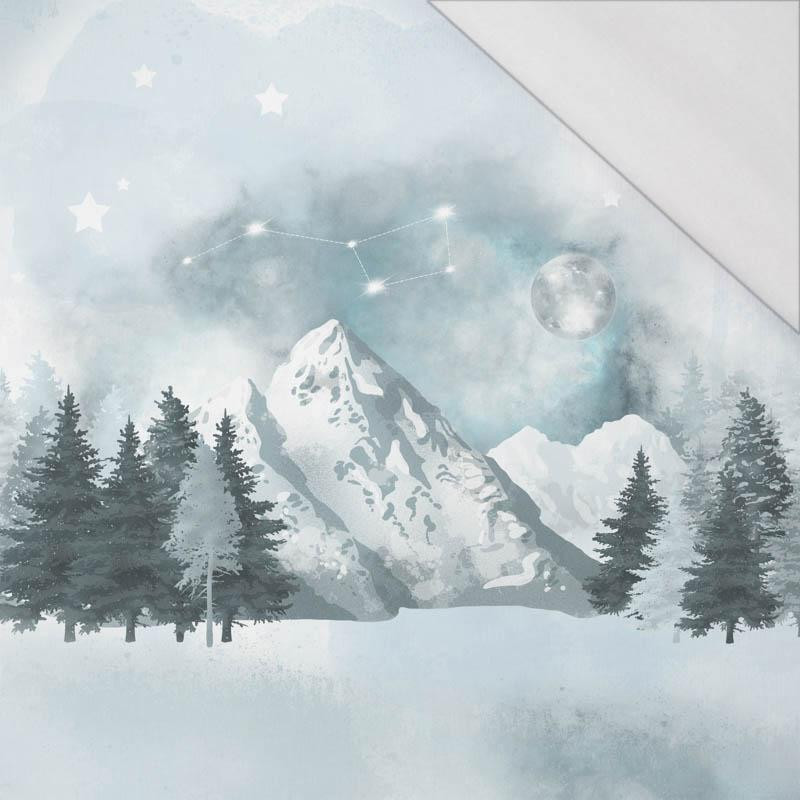 BÄUME UND GEBIRGE (WINTER IM GEBIRGE) - SINGLE JERSEY PANEL 75cm x 80cm