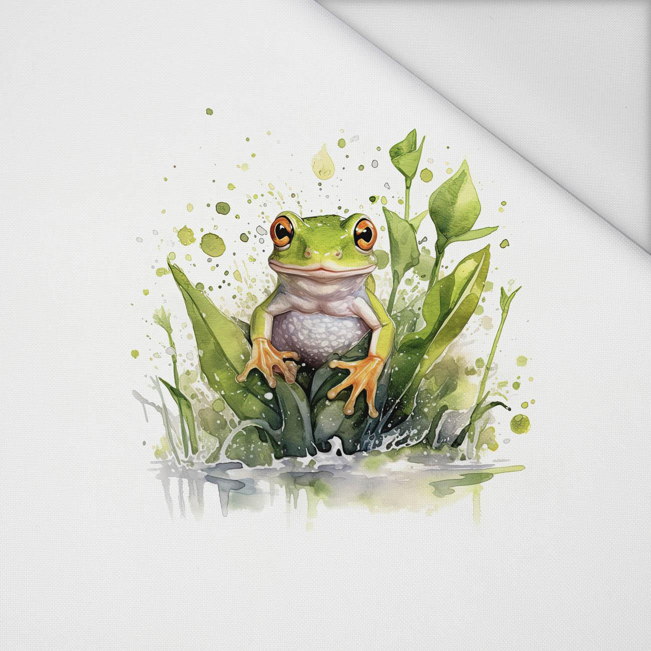WATERCOLOR FROG - Paneel (60cm x 50cm) Wasserabweisende Webware