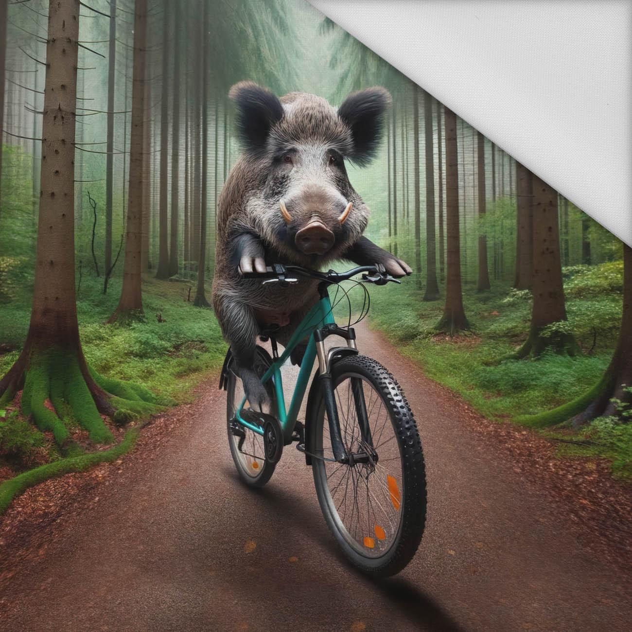 EBER AUF EINEM FAHRRAD M. 1 - Paneel (75cm x 80cm) Wasserabweisende Webware