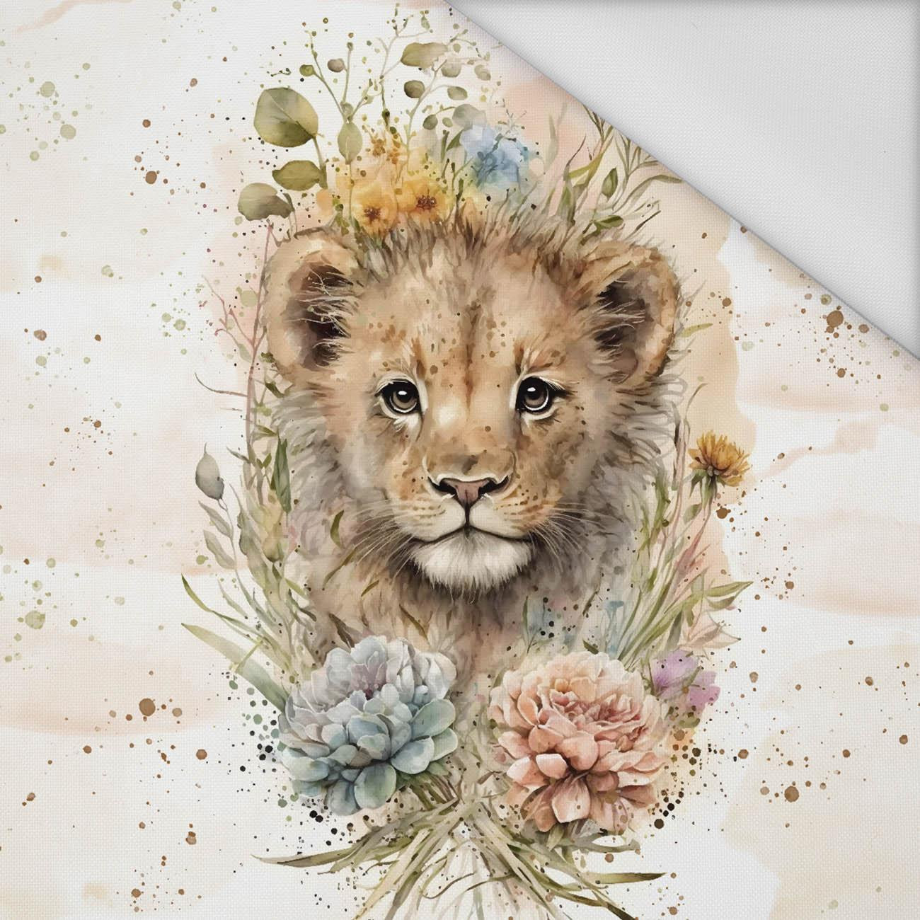 BABY LION - Paneel (75cm x 80cm) Wasserabweisende Webware