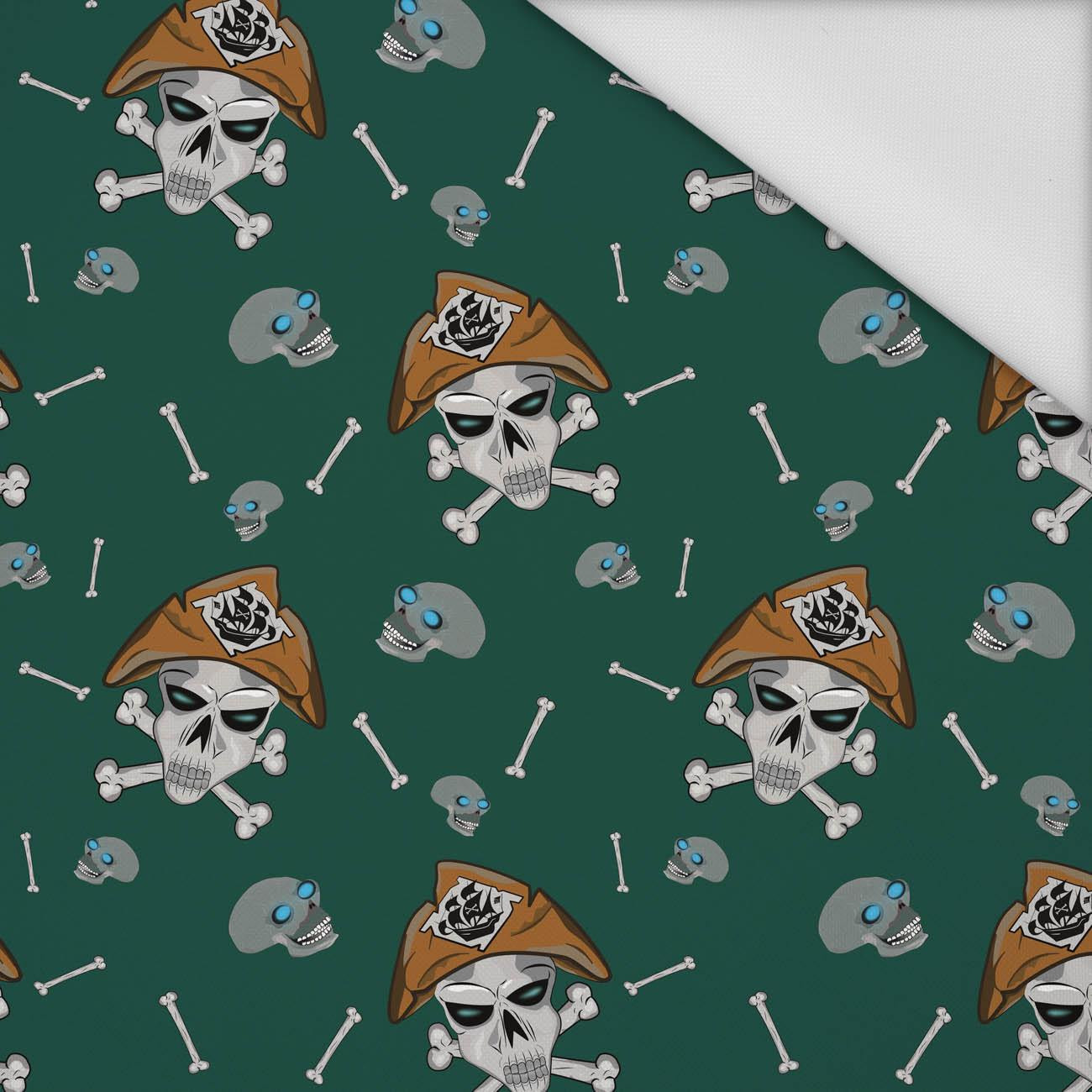 PIRATE SKULLS / BOTTLED GREEN (SCARY HALLOWEEN) - Wasserabweisende Webware