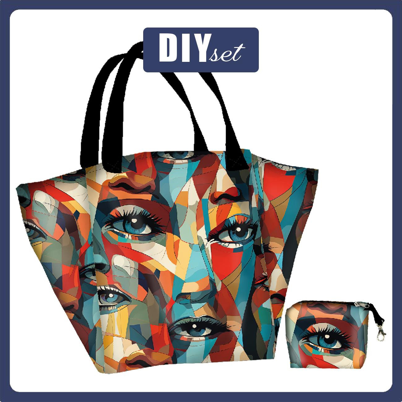 XL Tasche mit Utensilientasche 2 in 1 - EYES - Nähset