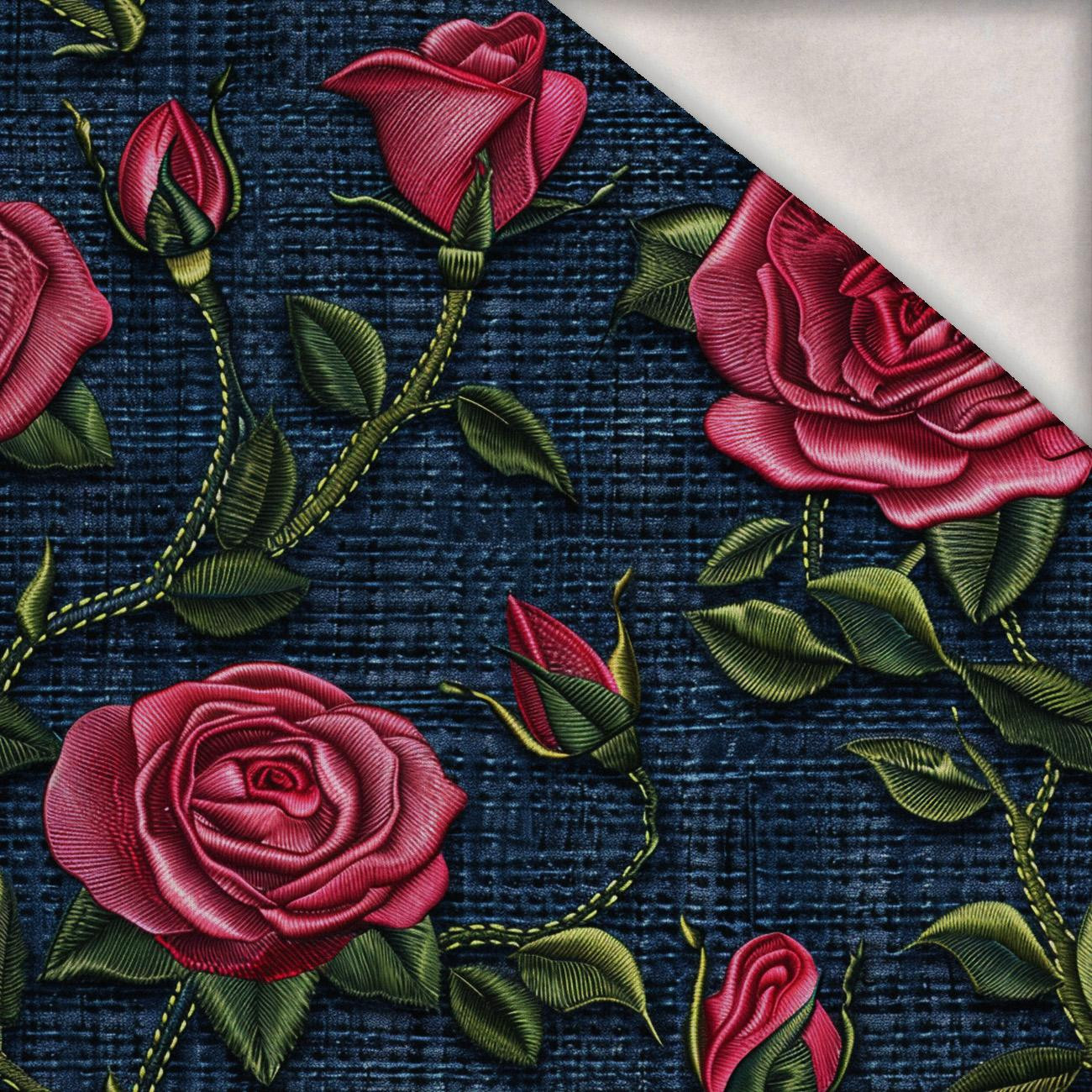 FLOWERS 3D M.10 - Wintersweat angeraut mit Elastan ITY