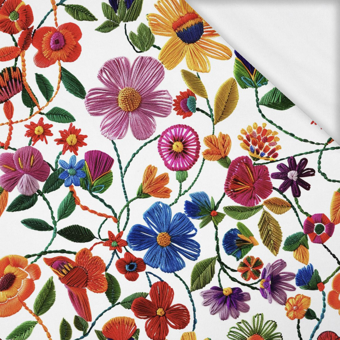 FLOWERS 3D M. 1 - Wintersweat angeraut mit Elastan ITY