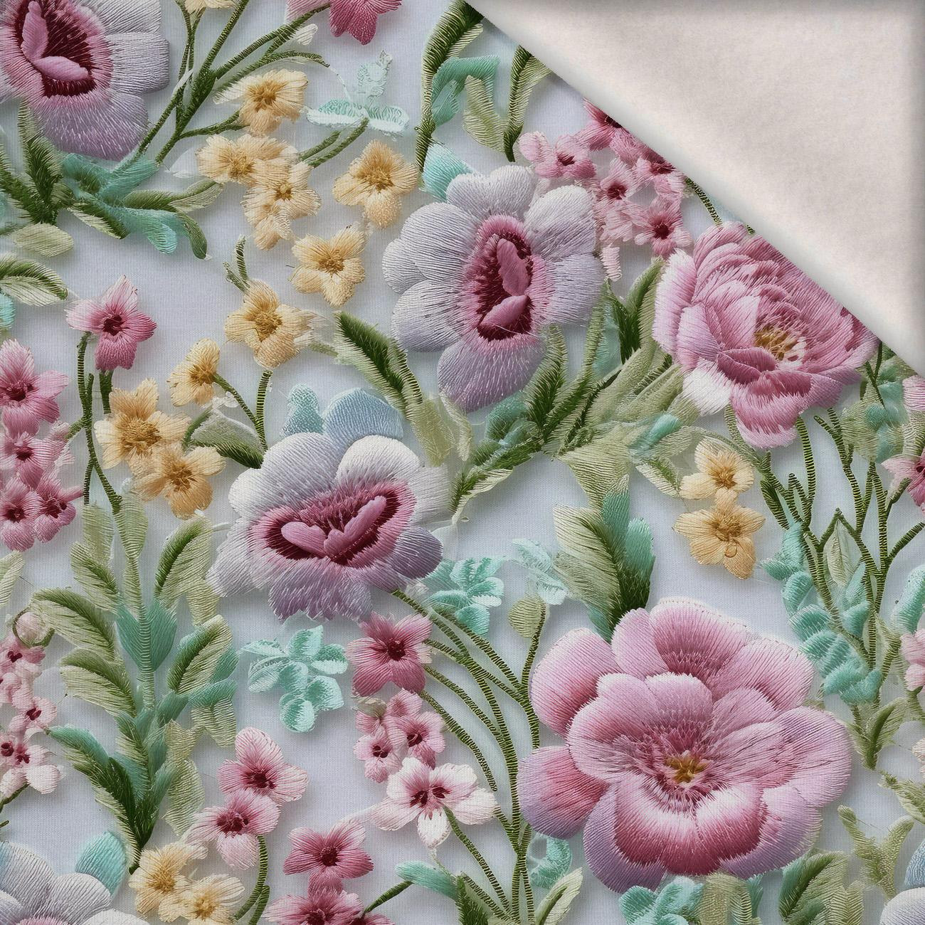 FLOWERS 3D M. 8 - Wintersweat angeraut mit Elastan ITY