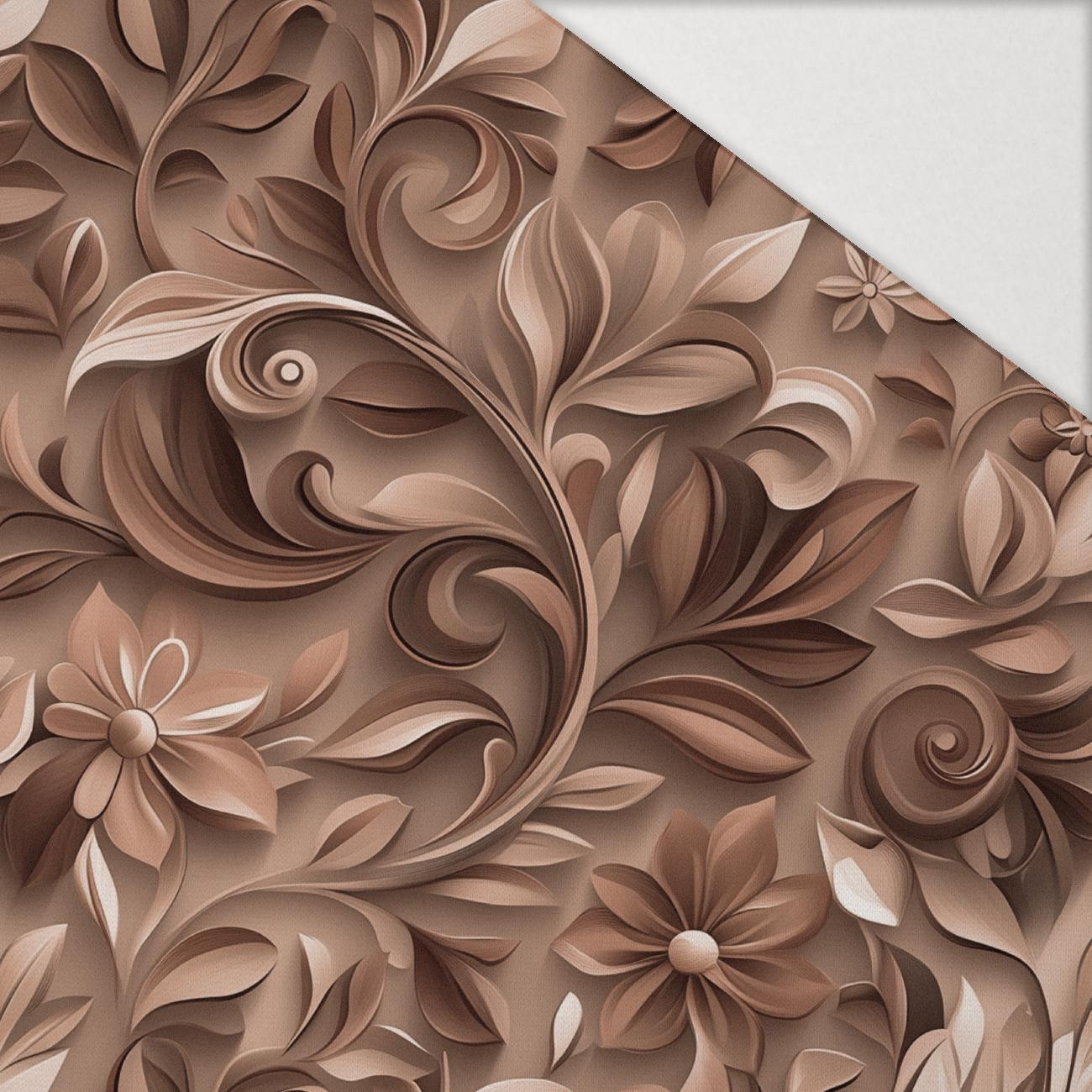 FLOWERS WZ.2/ Mocha Mousse  - Hydrophober angerauter Wintersweat