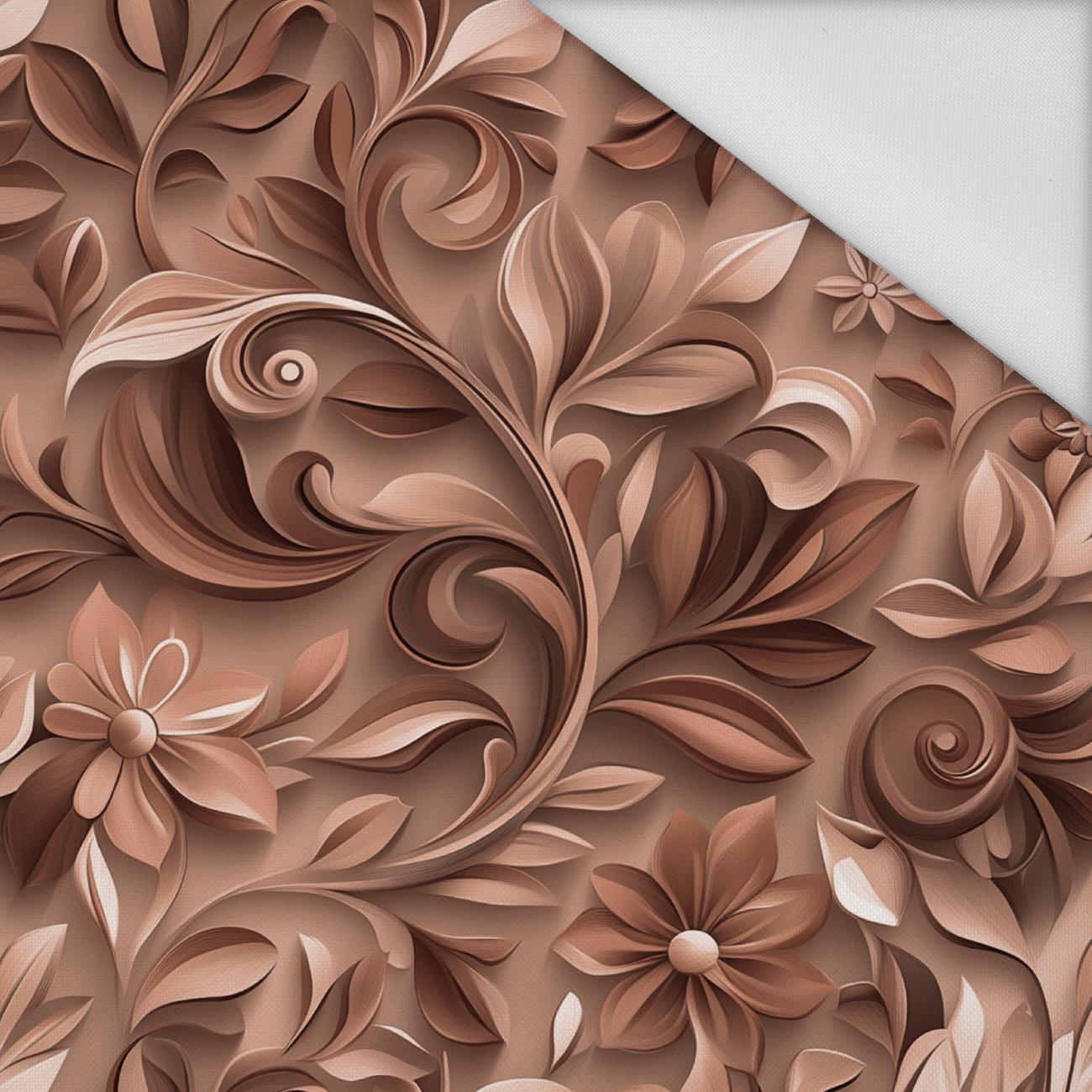 FLOWERS WZ.2/ Mocha Mousse  - Wasserabweisende Webware