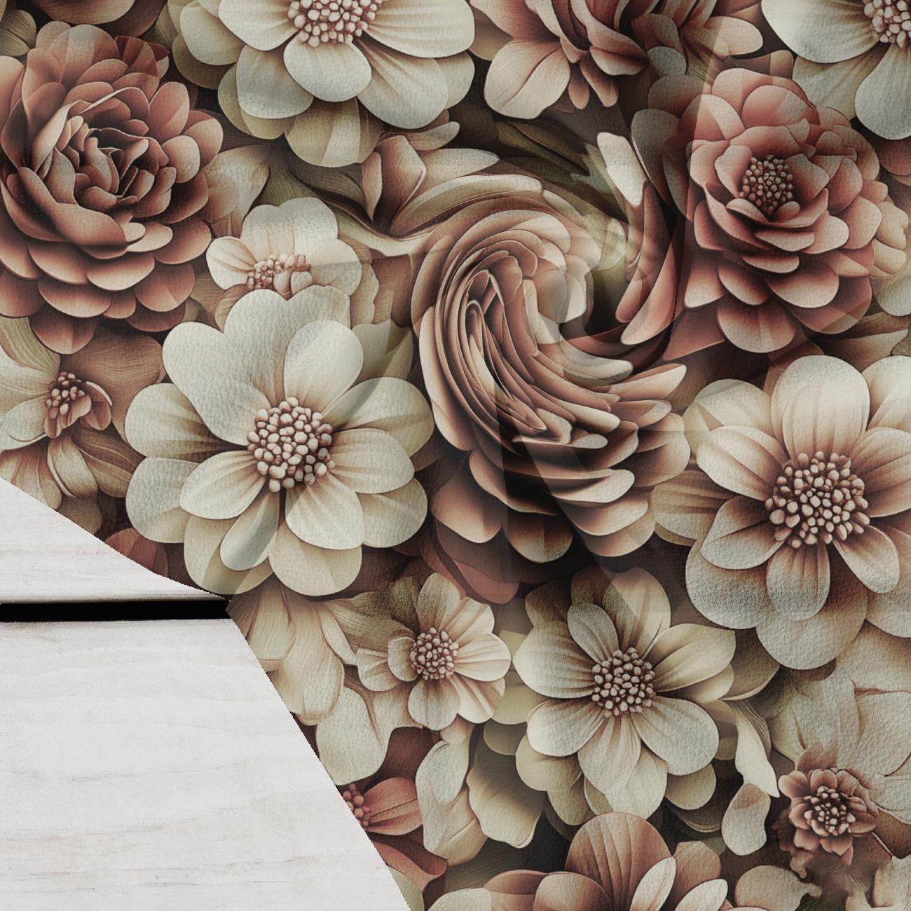 FLOWERS WZ.3/ Mocha Mousse  - Krepp