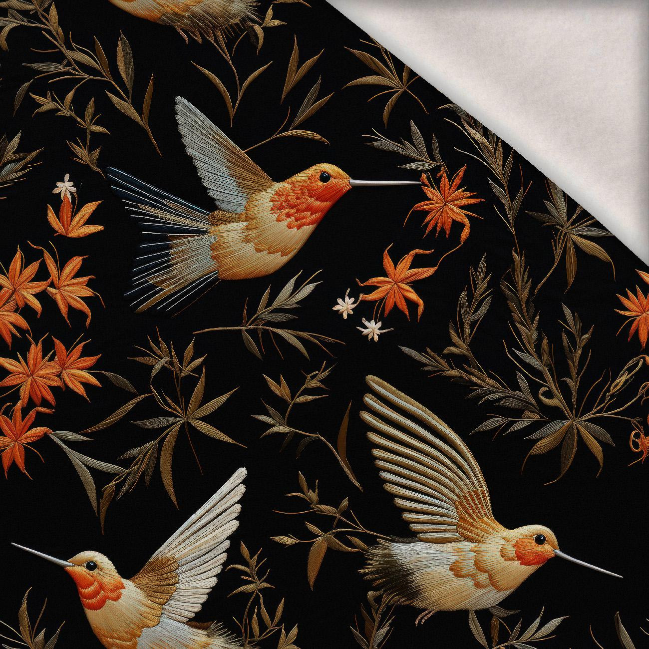 PASTEL BIRDS M. 7 (Kolibris) - Wintersweat angeraut mit Elastan ITY