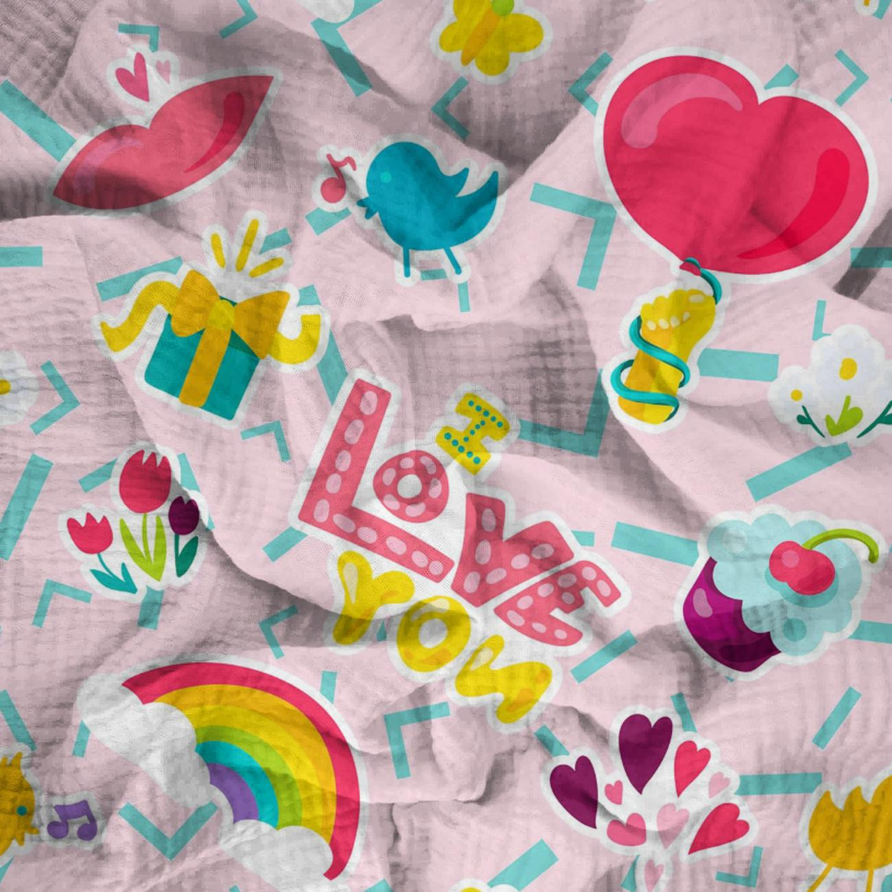 BUNTE STICKER MS. 5 - Baumwoll Musselin
