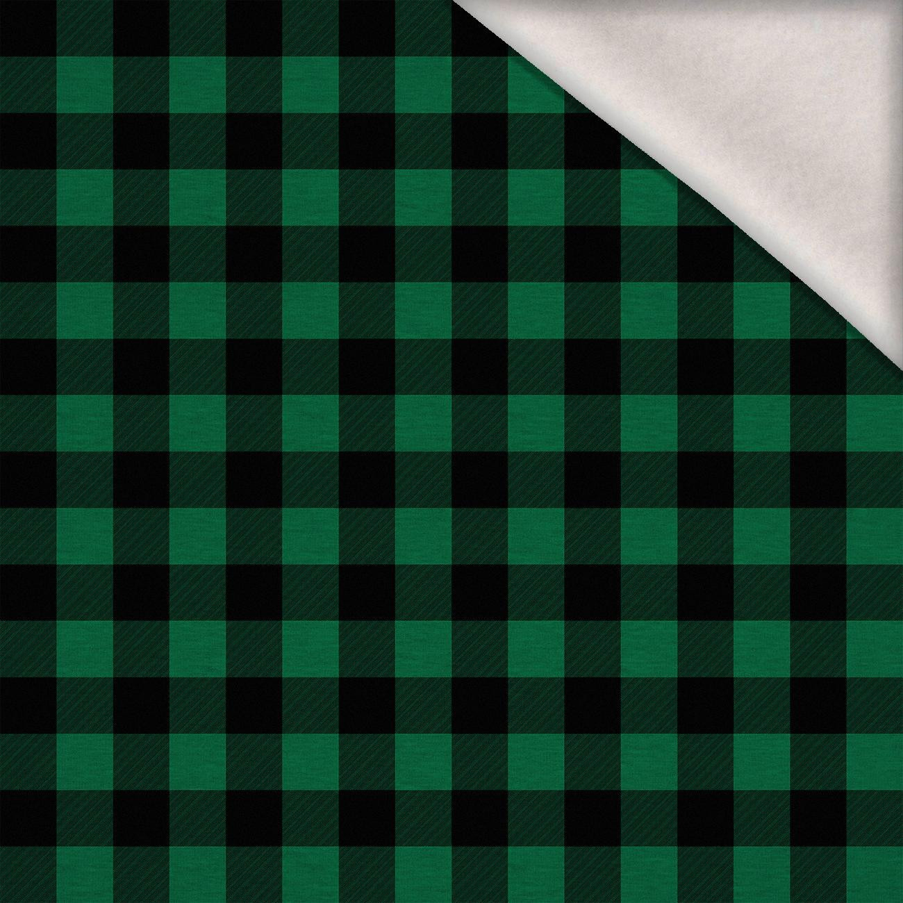 KARO VICHY - MELANGE GRÜN - Wintersweat angeraut mit Elastan ITY