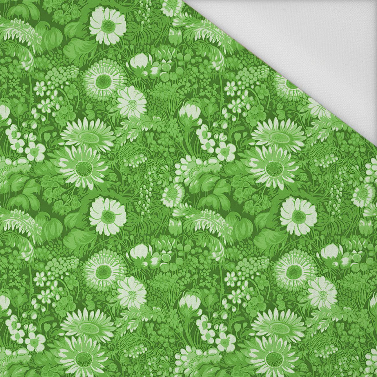 LIME GREEN / FLOWERS - Nylonstoff PUMI