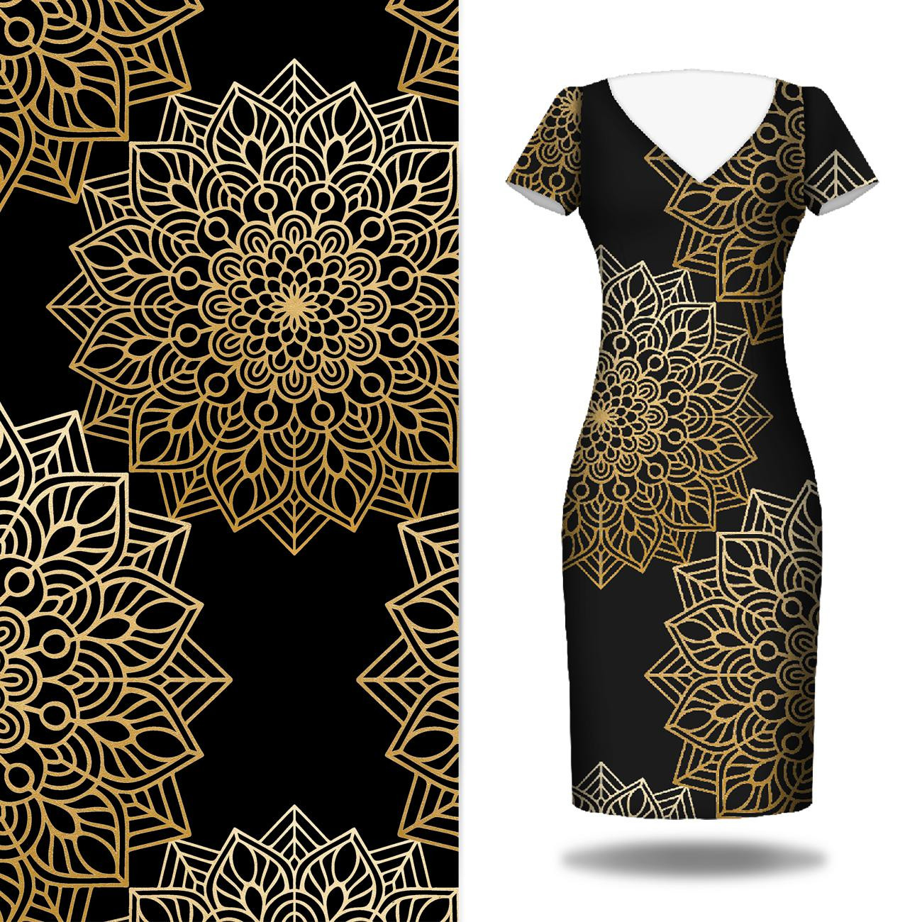MANDALA m. 5 / schwarz - Kleid-Panel