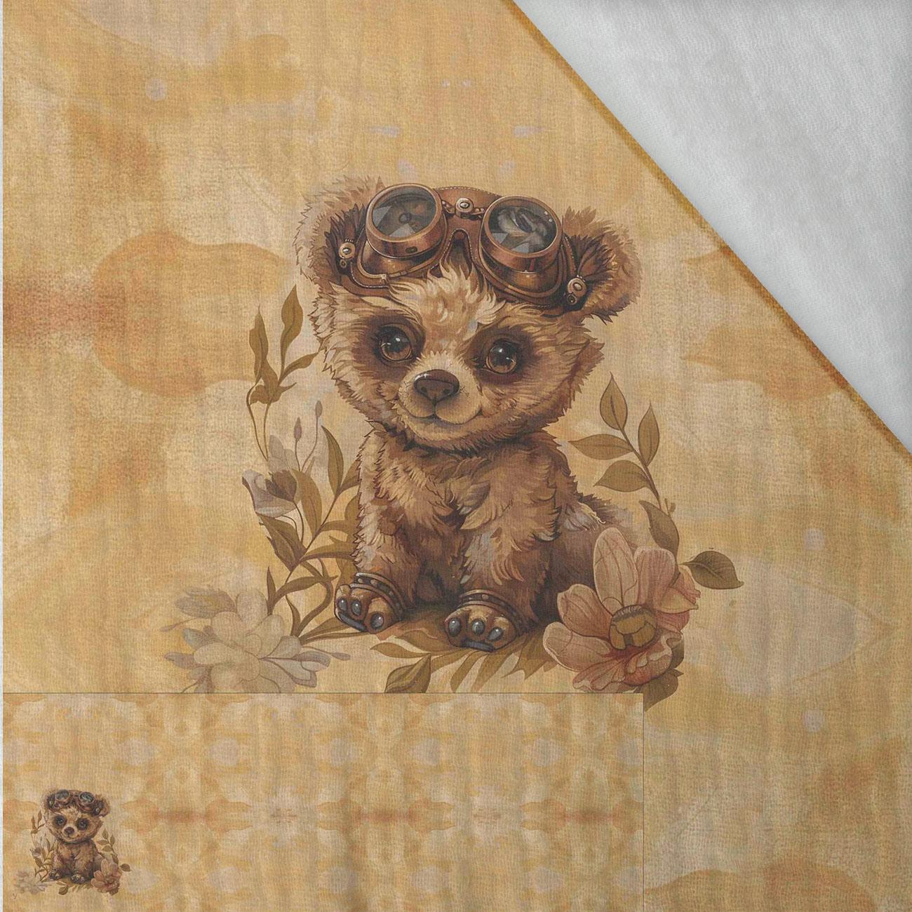 BEAR STEAMPUNK FOREST M. 1 - panoramisches Paneel (60cm x 140cm) Baumwoll Musselin