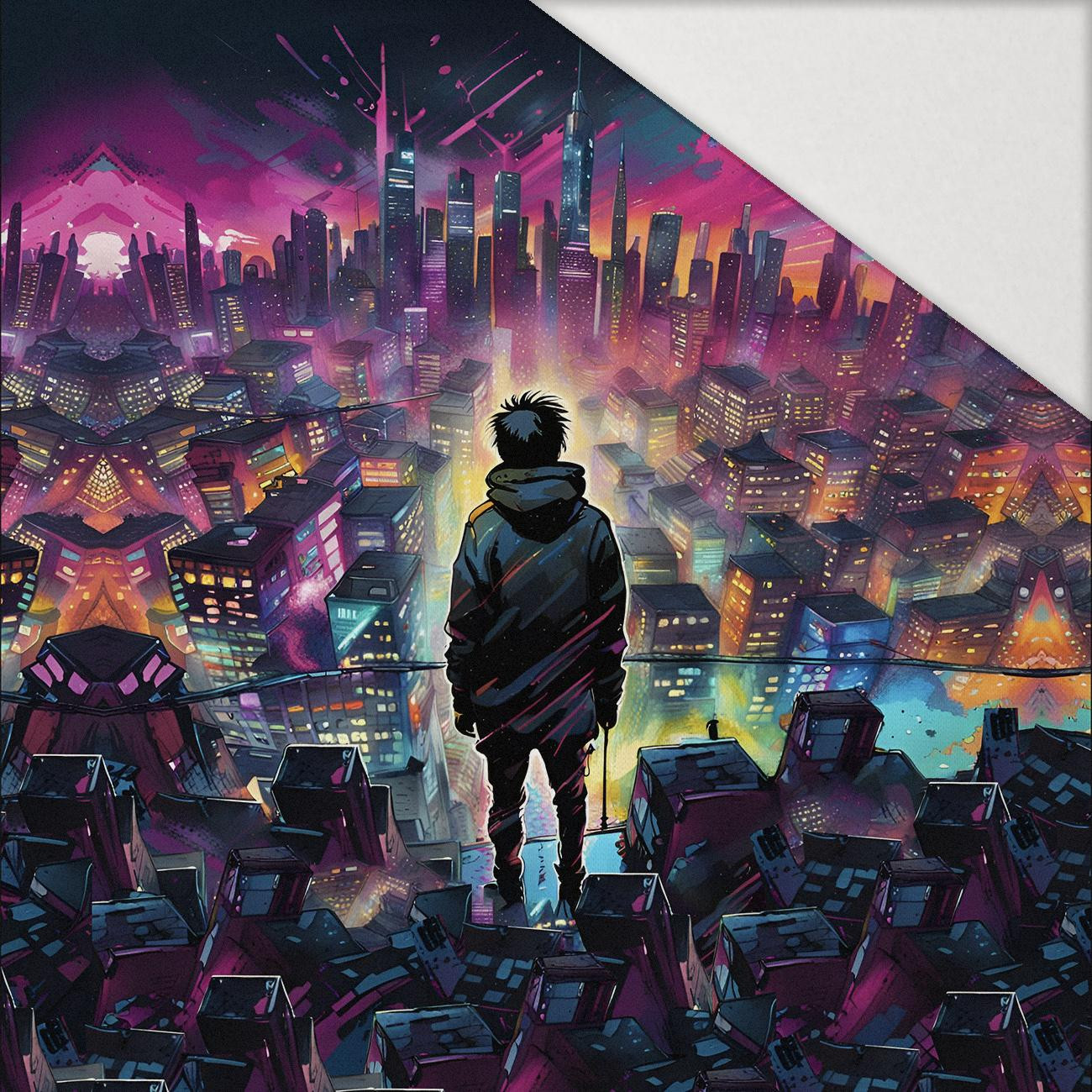 NEON GALAXY WZ.6 - Paneel (60cm x 50cm) Hydrophober angerauter Wintersweat