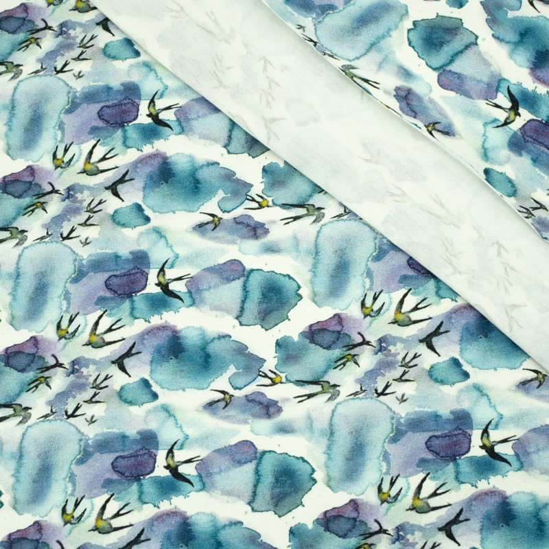 AQUARELL SCHWALBEN - Viskose-Jersey WE210