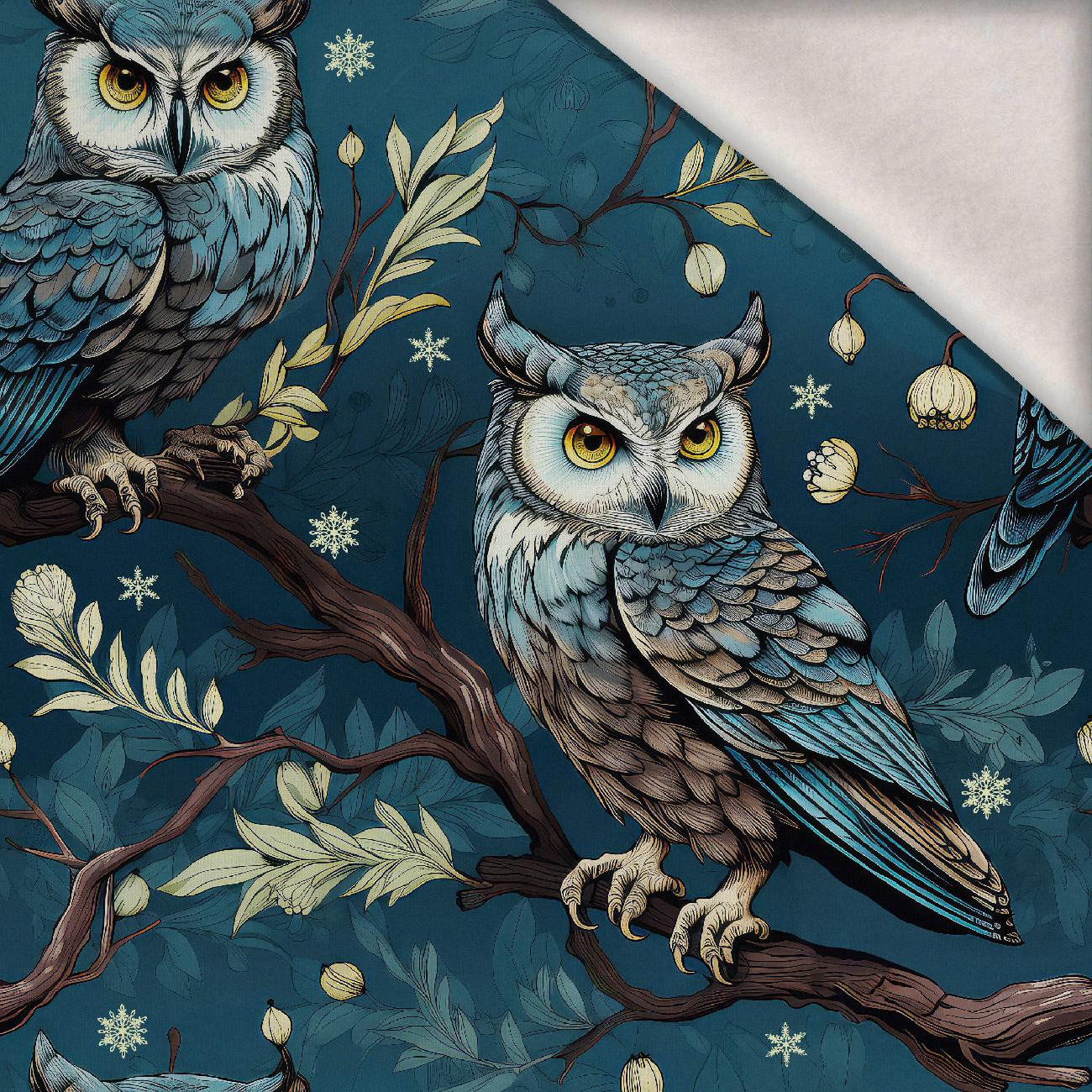 PASTEL BIRDS M.3 (EULE) - Wintersweat angeraut mit Elastan ITY