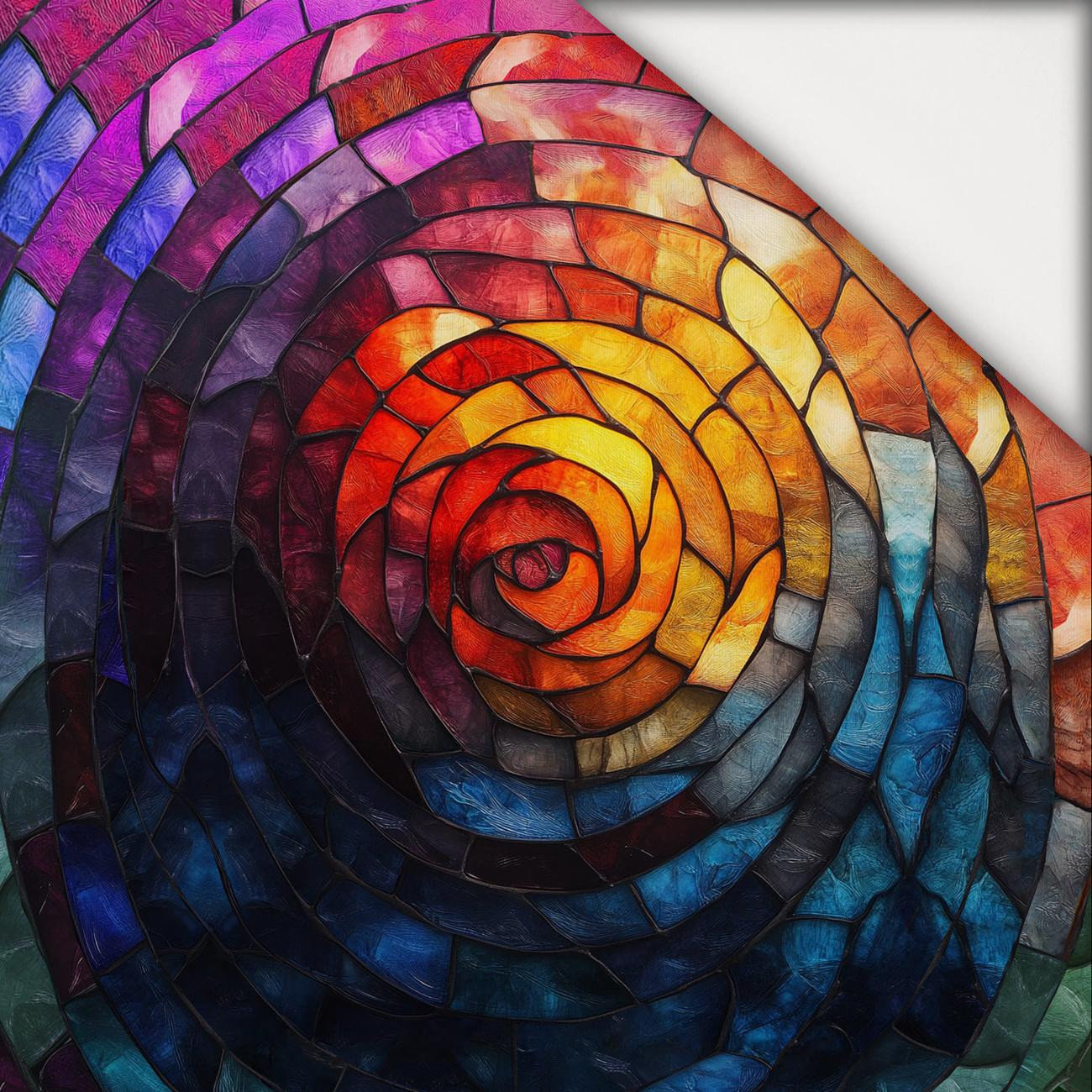 STAINED GLASS WZ.3 - Paneel (75cm x 80cm) leichte Maschenware angeraut