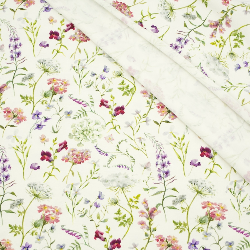 PASTELL BLUMEN - bio single jerset mit Elastan TE210 Sommersweat