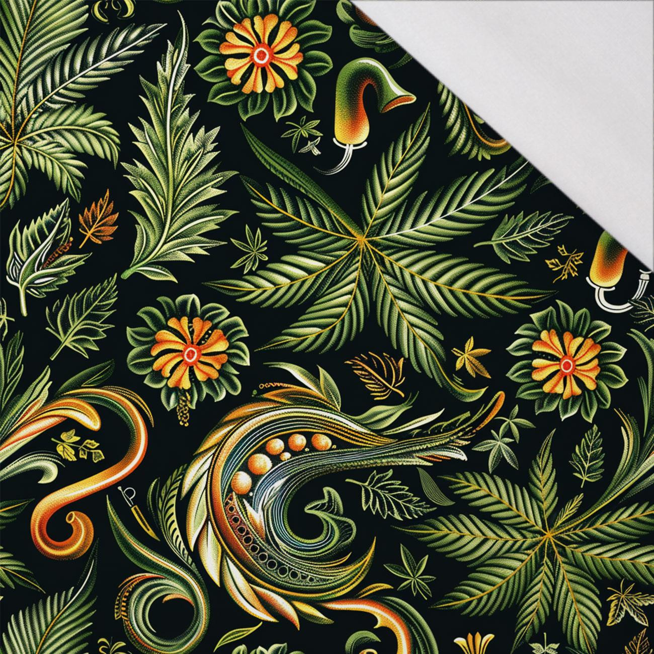 Hemp leaves WZ. 3- Single Jersey mit Elastan ITY