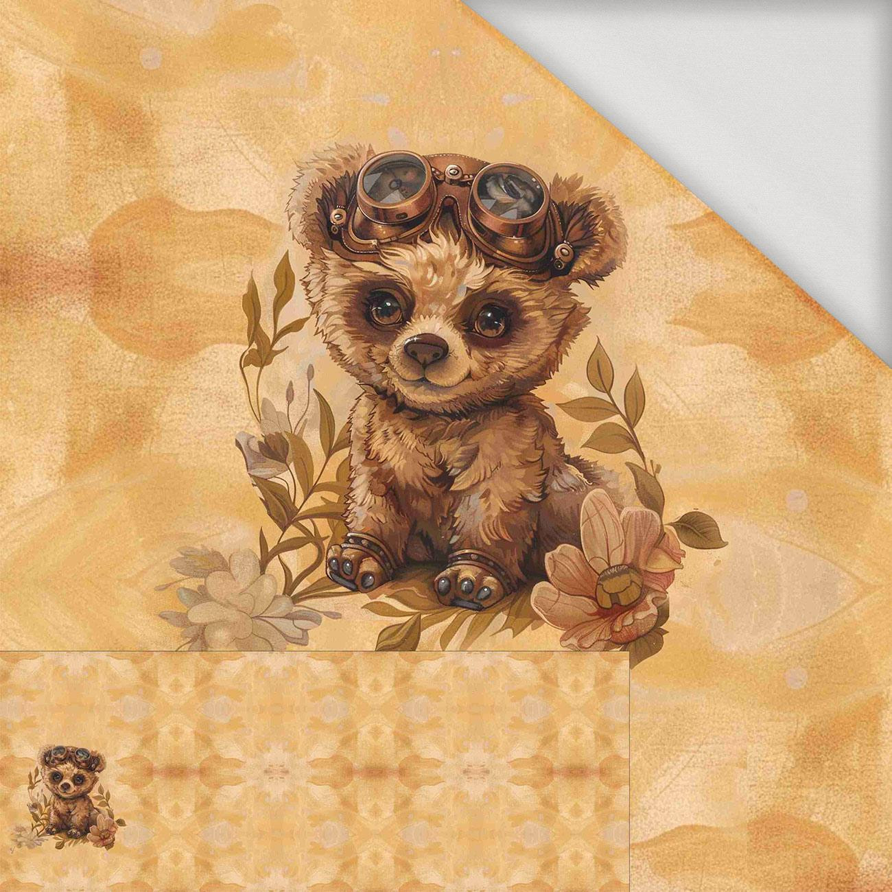 BEAR STEAMPUNK FOREST M. 1 - panoramisches Paneel (60cm x 140cm) Viskose-Jersey 