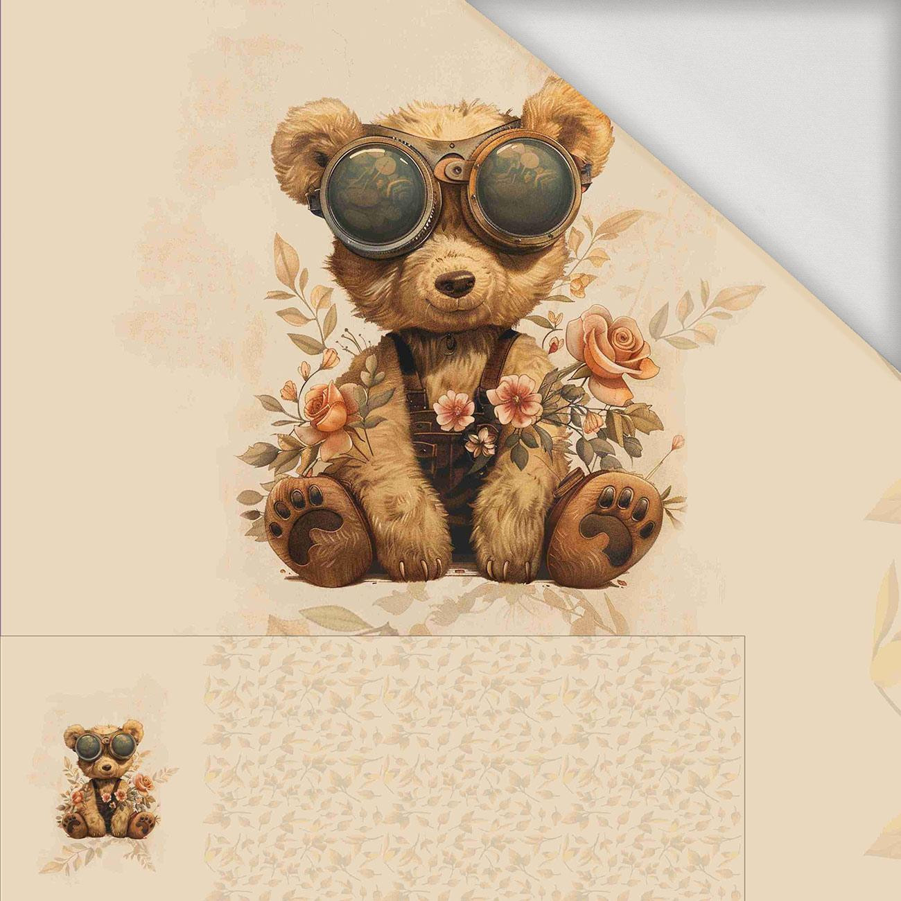 BEAR STEAMPUNK FOREST M. 2 - panoramisches Paneel (60cm x 140cm) Viskose-Jersey 