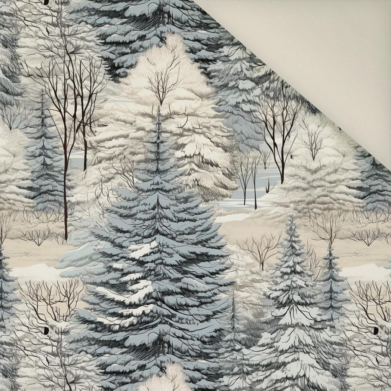 WINTER FOREST M. 4- Polster- Velours