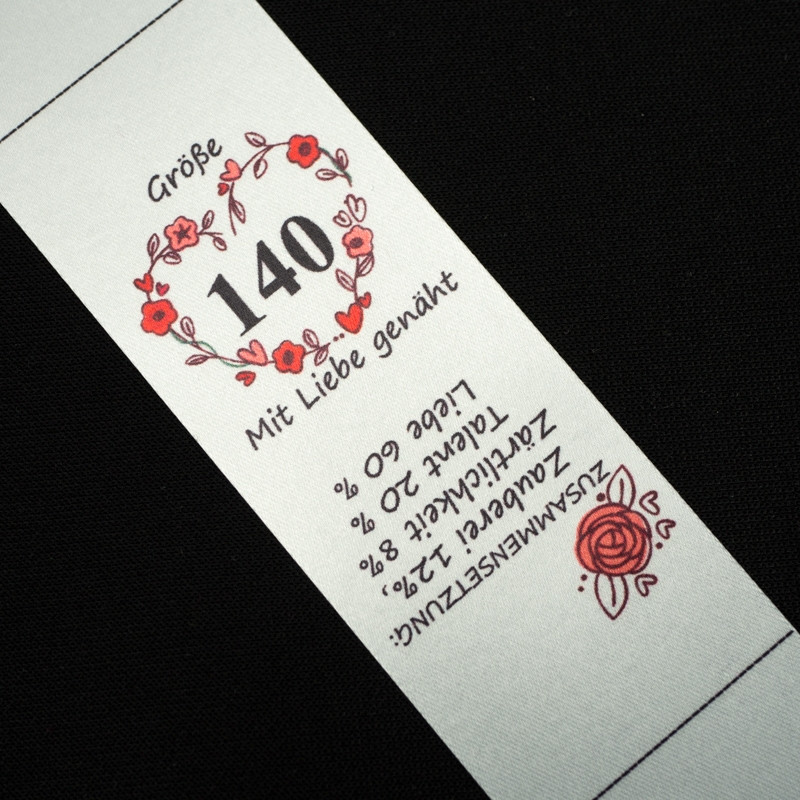 Mädchen Textillabel DE - Größe 140 - 4 Stck Set