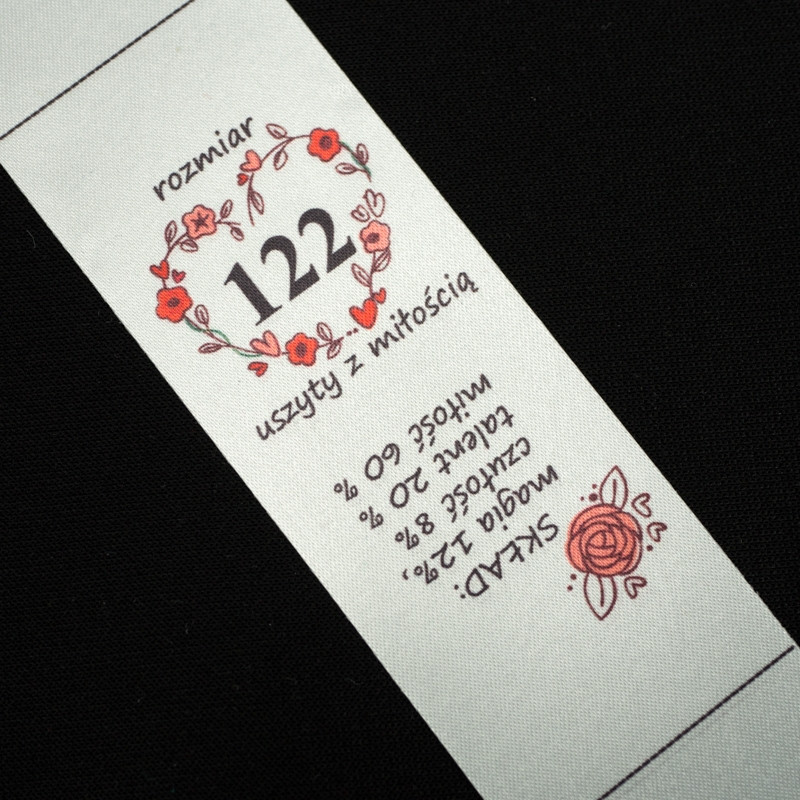Mädchen Textillabel - Größe 122 - 4 Stck Set