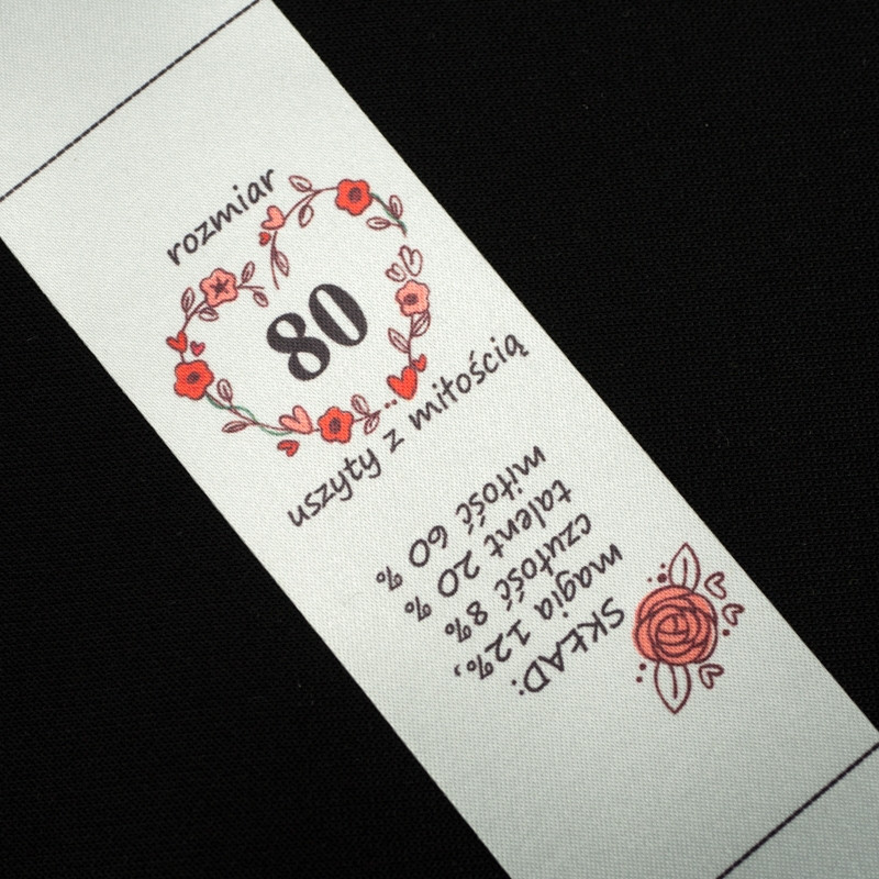 Mädchen Textillabel - Größe 80 - 4 Stck Set