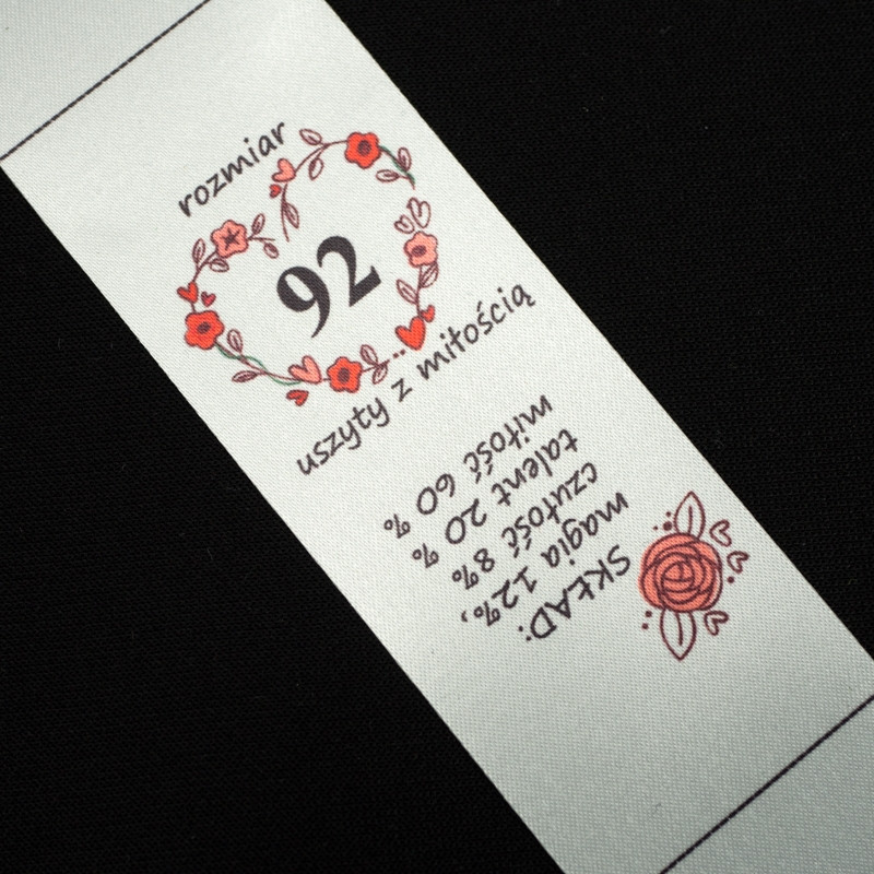 Mädchen Textillabel - Größe 92 - 4 Stck Set