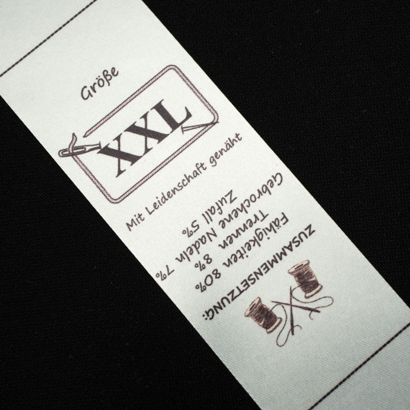 Europäisches  Textillabel DE - Größe XXL - 4 Stck Set