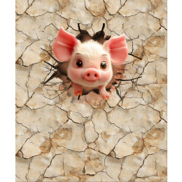 ANIMALS CRACKED wz.5 (piggy) - panel (60cm x 50cm) Sommersweat
