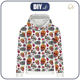 CLASSIC DAMEN HOODIE (POLA) - TOTENKÖPFE Ms. 3 / weiß (DIA DE LOS MUERTOS) - Sommersweat 