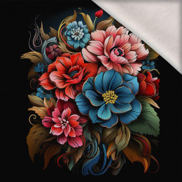 BOUQUET OF FLOWERS WZ.1 - panel (60cm x 50cm) Wintersweat angeraut mit Elastan ITY