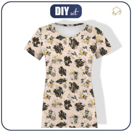 DAMEN T-SHIRT - BLUMENSTRAUß Ms 3 (gold) - Single Jersey
